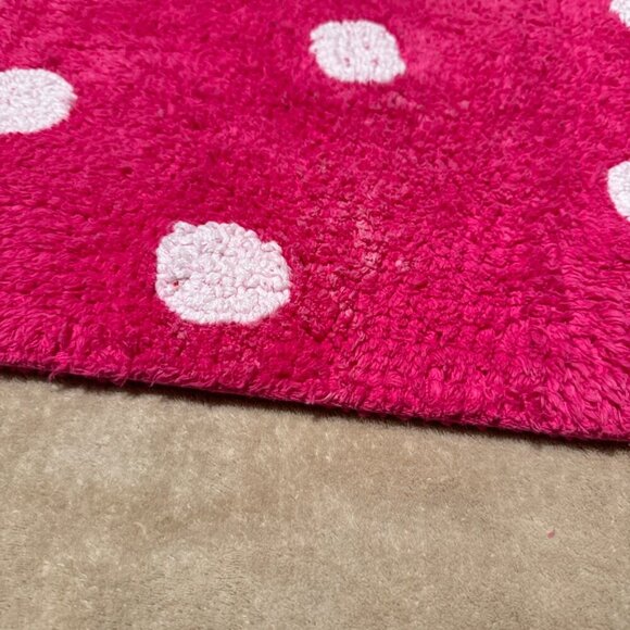 Kate Spade Torrington Dot Bath Rug in Magenta Pink While Polka Large Small set o - Picture 3 of 6